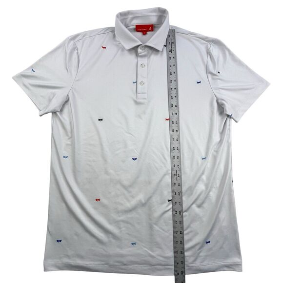 Redvanly Golf Polo Shirt Mens Medium White Dragonfly Athleisure Performance - Picture 10 of 10
